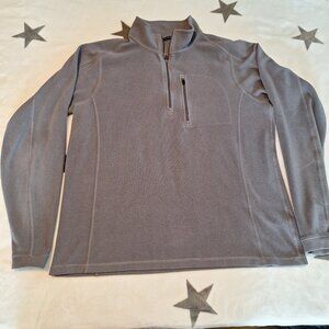 LL Bean Gray‎ Trail Fleece Quarter Zip Pullover Jacket 280962 Sz Medium Pocket